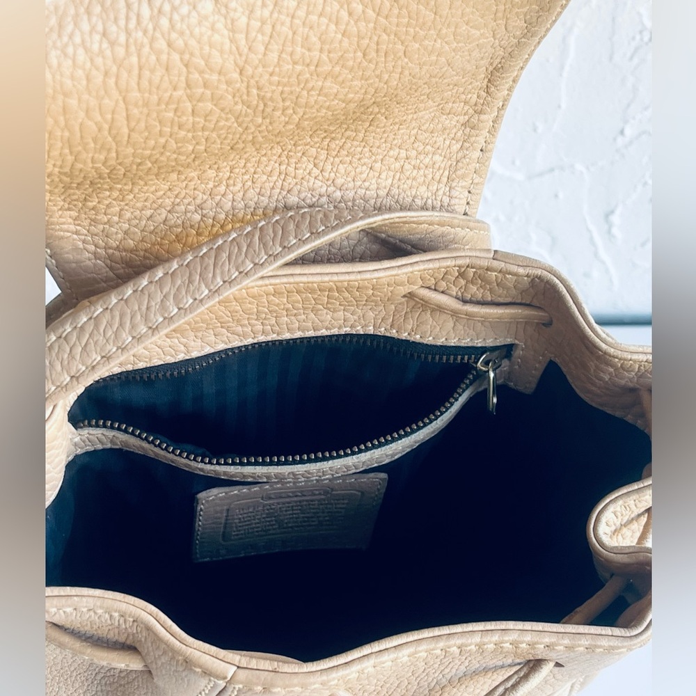 VINTAGE COACH SONOMA 4925 TAN PEBBLED LEATHER SMALL BACKPACK SHOULDER BAG - Picture 12 of 16